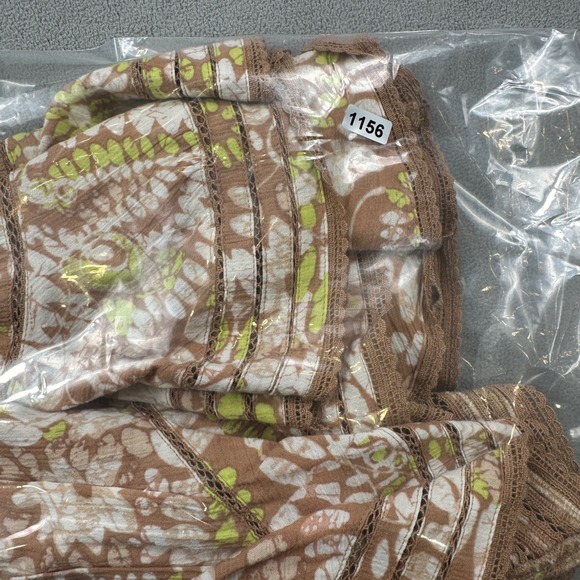 Aerie XS Ruffle Shorts Brown Floral Tiered Lace Trim Boho Beach Festival Casual - Picture 8 of 8